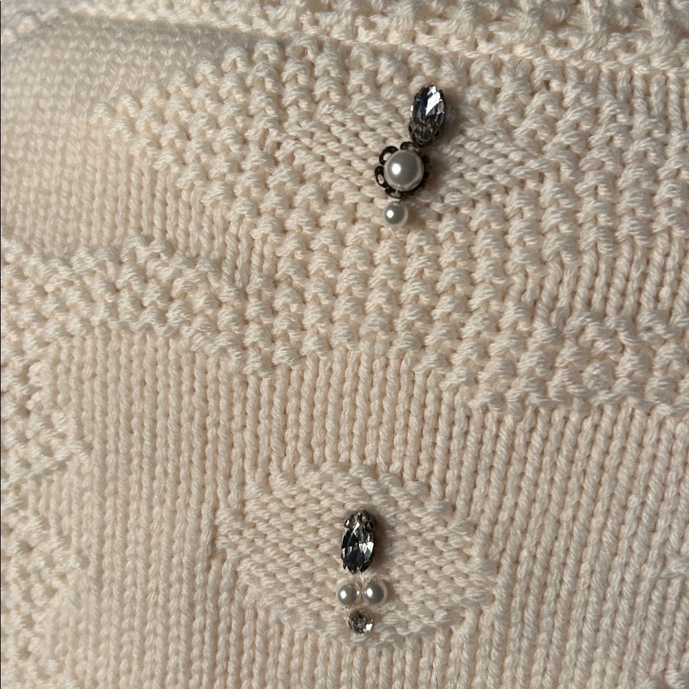 Jonathan Simkhai wool pearl rhinestone sweater - Picture 4 of 13